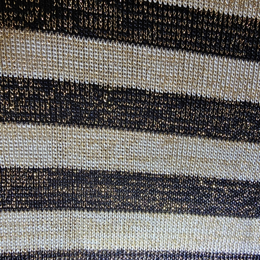 Sandro Redlake Stripe Dress Size S Gold Embellish Coastal Nautical Chic Parisian - Picture 4 of 10